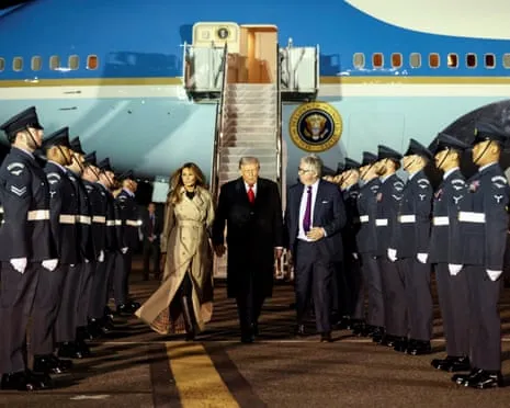 US President Trump Arrives in UK for Second State Visit As Protests Gather in Windsor