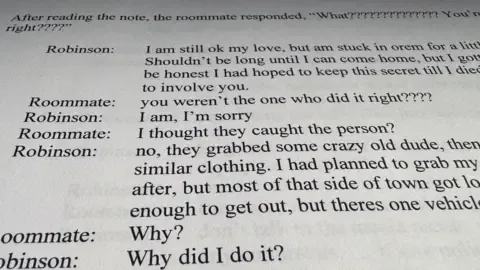 Exclusive Message Log Involving Charlie Kirk Suspect and Roommate
