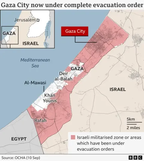 Numerous Palestinians Flee as Israeli Forces Push Deeper into the City
