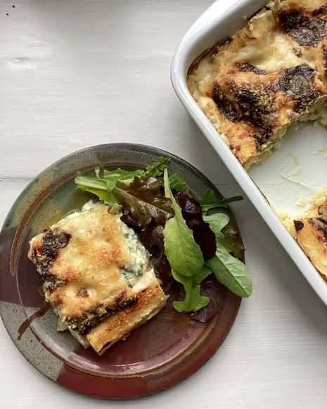 An Inspired Dish for Layered Pasta with Zucchini and Three Cheeses
